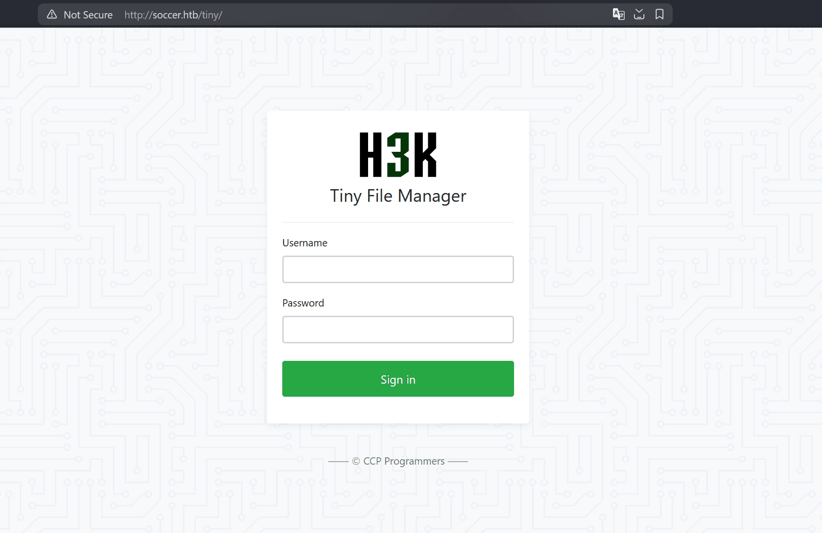 Tiny file manager login