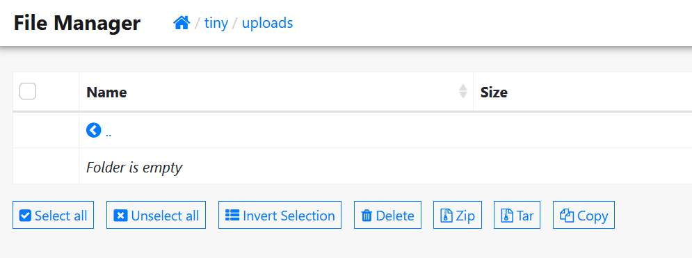 Empty uploads directory