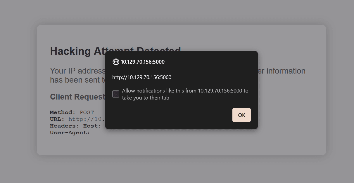 XSS alert confirmation