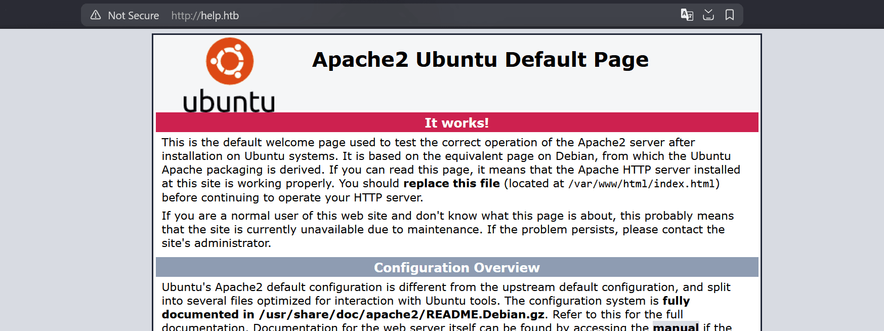 Apache default page