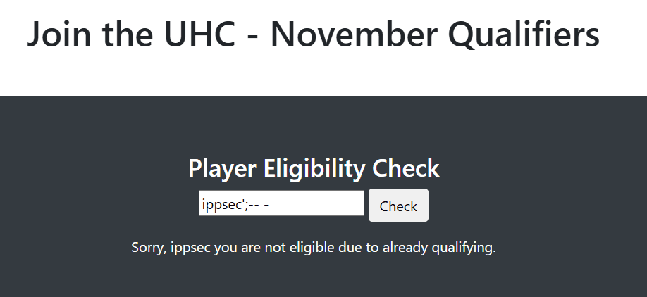 Successful injection